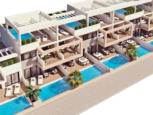For sale a mixed complex, bungalows, terraced houses in Finestrat.