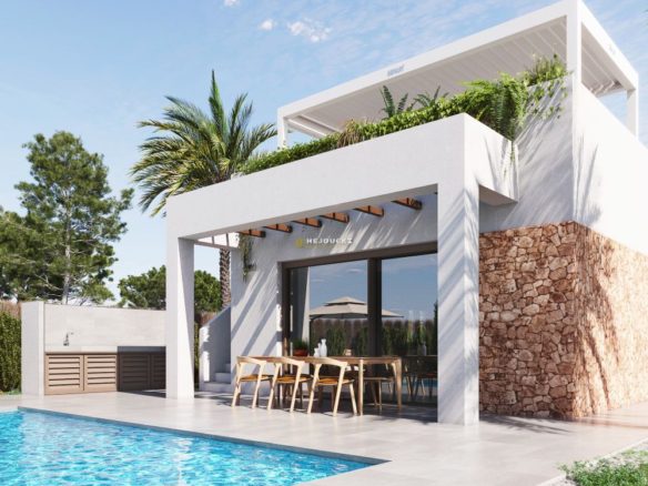 For sale new 3 villas in Lomas de Cabo Roig.