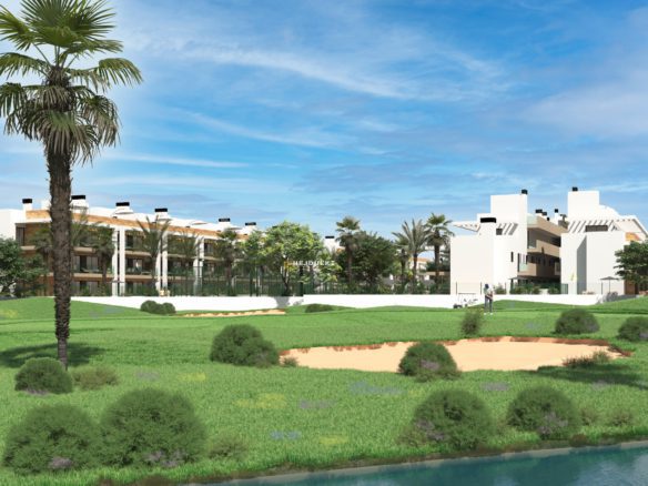 Apartments by golf course in Los Alcazares for sale.