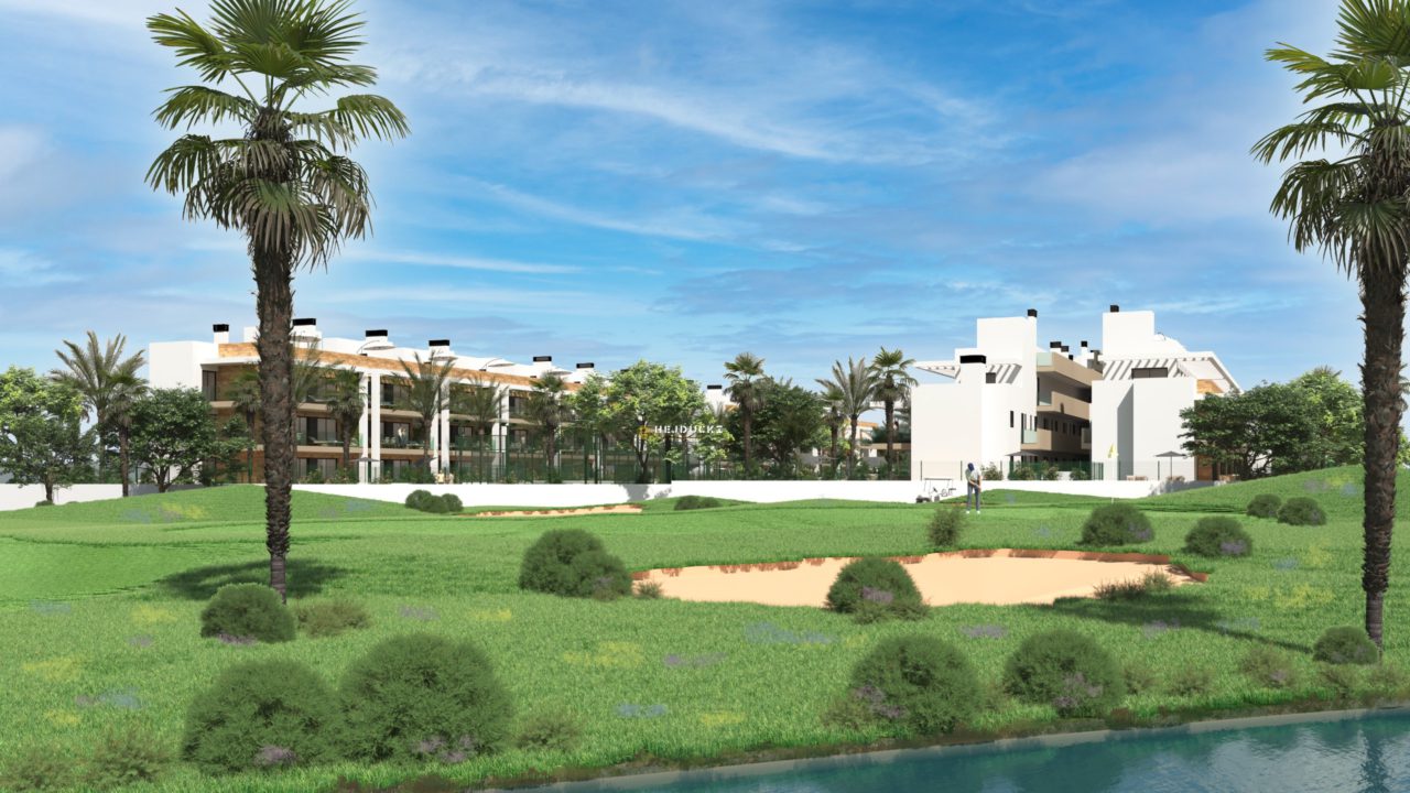 Apartments by golf course in Los Alcazares for sale.